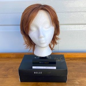 Belle Tress Mimosa Wig, short style with mono part in sumptuous strawberry